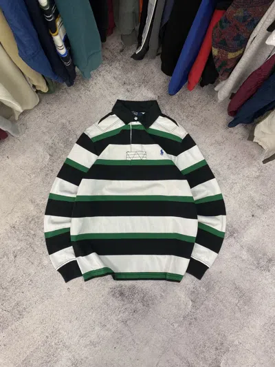 Pre-owned Polo Ralph Lauren X Vintage Polo Ralph Laurent Rugby Long Sleeve Y2k In Green