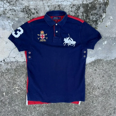 Pre-owned Polo Ralph Lauren X Vintage Polo Ralph Laurent Rugby Shirt Biglogo Great Britain In Navy Red White
