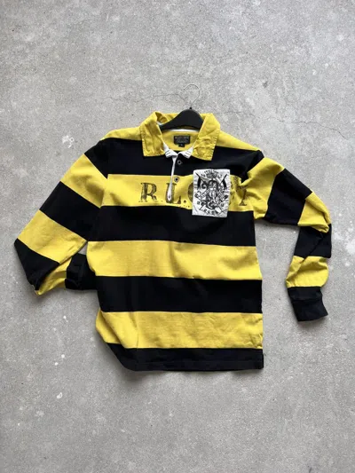 Pre-owned Polo Ralph Lauren X Vintage Polo Ralph Laurent Rugby Shirt In Black/yellow