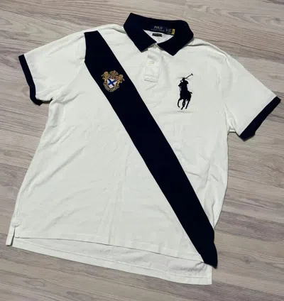 Pre-owned Polo Ralph Lauren X Vintage Polo Ralph Laurent Rugby T-shirt Embroidered Logo In White