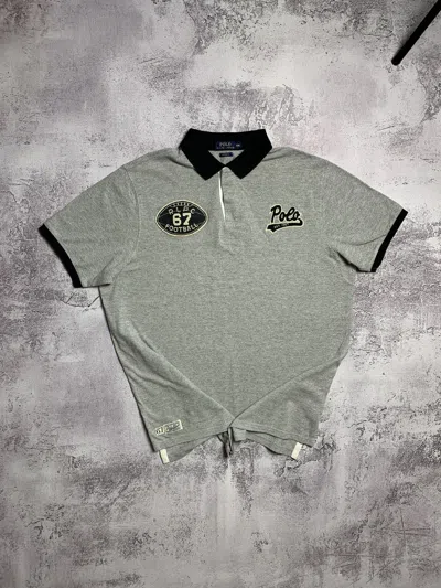 Pre-owned Polo Ralph Lauren X Vintage Polo Ralph Laurent Rugby T-shirt In Grey