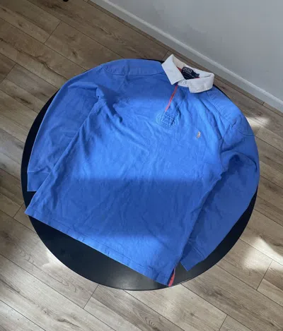 Pre-owned Polo Ralph Lauren X Vintage Polo Ralph Laurent Small Logo Basic Rugby Longsleeve In Blue