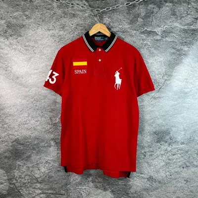 Pre-owned Polo Ralph Lauren X Vintage Polo Ralph Laurent Spain 43 Polo T-shirt Vintage Chief Keef In Red