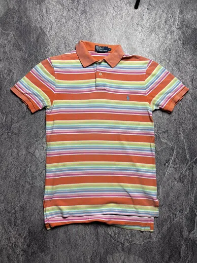 Pre-owned Polo Ralph Lauren X Vintage Polo Ralph Laurent Striped Blokecore Style Polo Tee