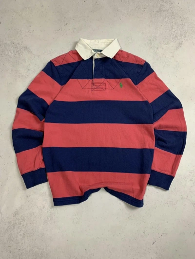 Pre-owned Polo Ralph Lauren X Vintage Polo Ralph Laurent Striped Longsleeve Rugby Shirt M