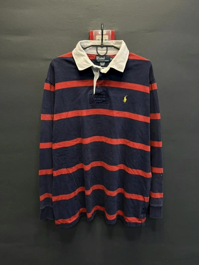 Pre-owned Polo Ralph Lauren X Vintage Polo Ralph Laurent Striped Rugby Jersey Japan