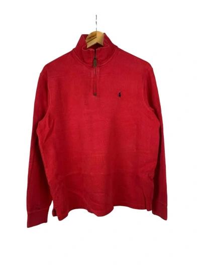 Pre-owned Polo Ralph Lauren X Vintage Polo Ralph Laurent Turtleneck Halfzip Sweater In Red