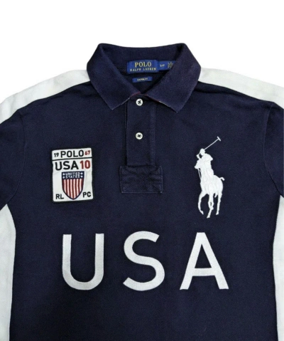 Pre-owned Polo Ralph Lauren X Vintage Polo Ralph Laurent Usa Polo Shirt Chief Keef G Glo In Black White