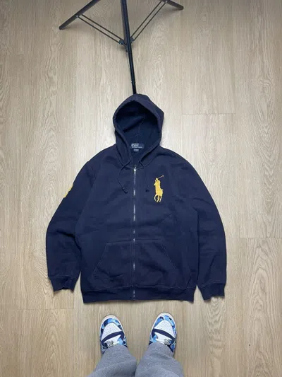 Pre-owned Polo Ralph Lauren X Vintage Polo Ralph Laurent Vintage 90 Hooded Big Logo 3 Big Pony Y2k In Blue