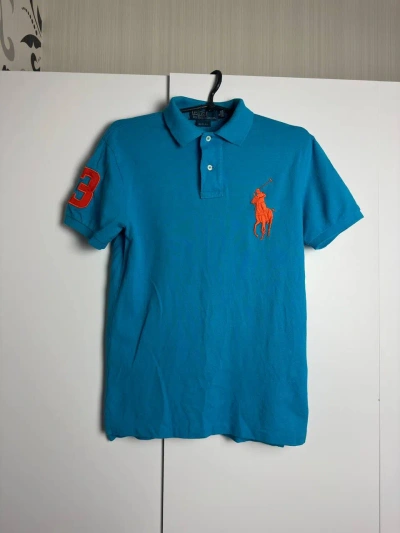 Pre-owned Polo Ralph Lauren X Vintage Polo Ralph Laurent Vintage Big Logo Polo T-shirt In Blue