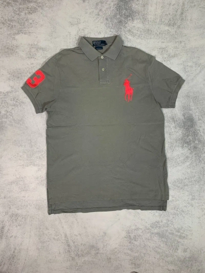 Pre-owned Polo Ralph Lauren X Vintage Polo Ralph Laurent Vintage Big Logo Streetwear Polo Tee In Grey