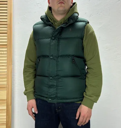 Pre-owned Polo Ralph Lauren X Vintage Polo Ralph Laurent Vintage Puffer Down Vest Size M In Dark Green