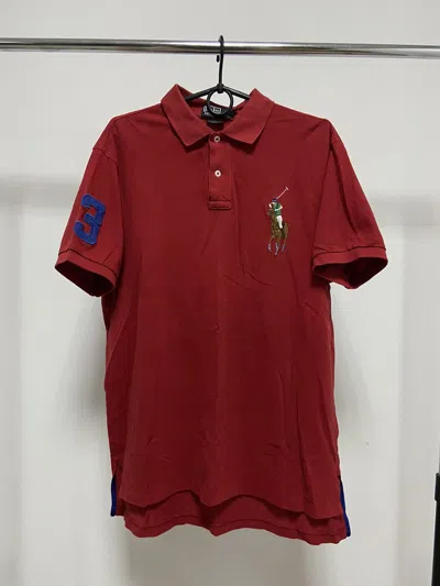 Pre-owned Polo Ralph Lauren X Vintage Polo Ralph Laurent Vintage T Shirt Polos Logo Big Logo Usa 3 In Red