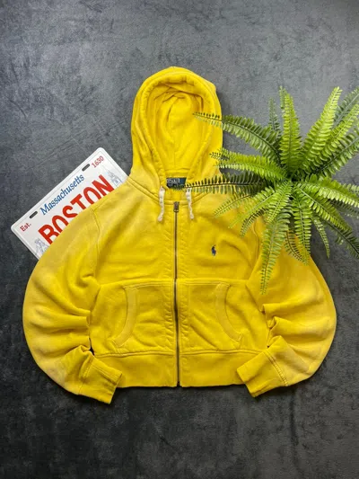 Pre-owned Polo Ralph Lauren X Vintage Polo Ralph Laurent Y2k Small Logo 90's Retro Hoodie In Yellow