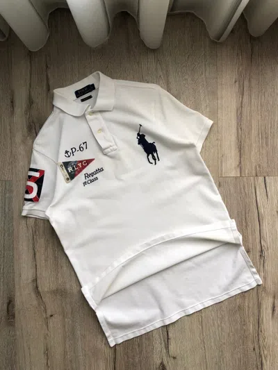 Pre-owned Polo Ralph Lauren X Vintage Polo Ralph Laurent Yacht Club P-67 Polo Shirt Vintage In White