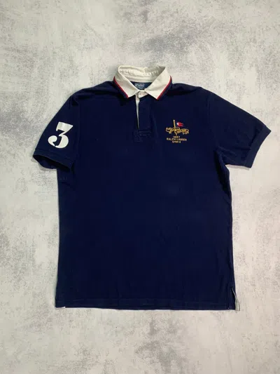 Pre-owned Polo Ralph Lauren X Vintage Polo Ralph Laurent Yacht Club Vintage Polo T-shirt In Blue