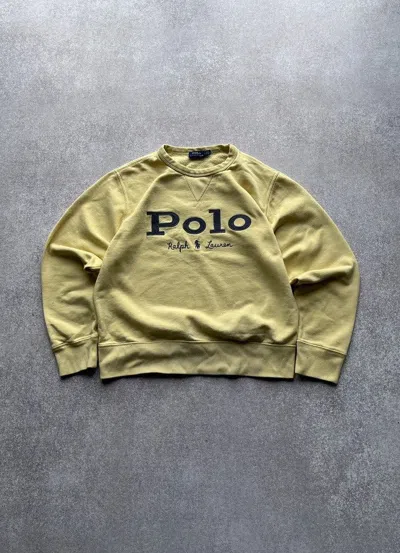 Pre-owned Polo Ralph Lauren X Vintage Polo Ralph Laurent Yellow Sweatshirt Y2k M