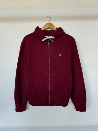 Pre-owned Polo Ralph Lauren X Vintage Polo Ralph Laurent Zip Hoodie Size M In Raspberry