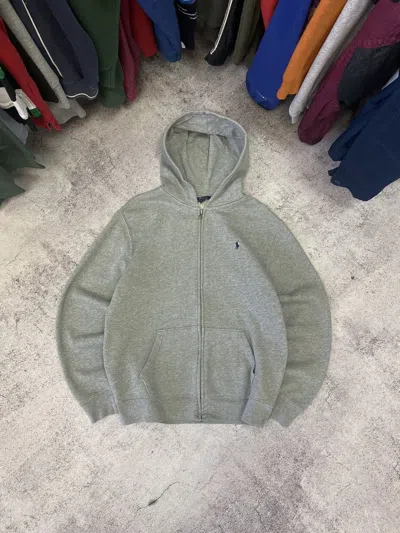 Pre-owned Polo Ralph Lauren X Vintage Polo Ralph Laurent Zip Up Hoodie Small Pony In Grey