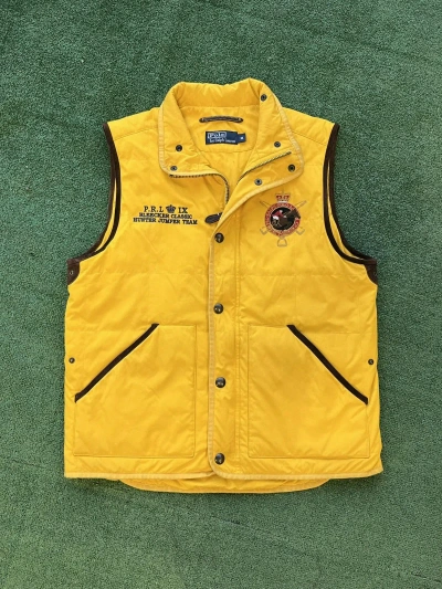 Pre-owned Polo Ralph Lauren X Vintage Ralph Laurent "hunter Team" Contrast Yellow Y2k Nylon Vest (size Medium)