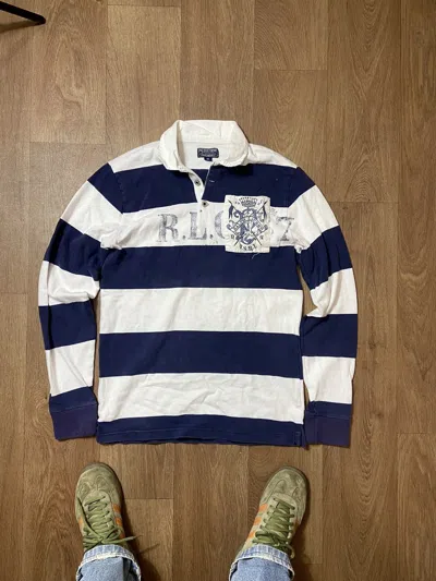 Pre-owned Polo Ralph Lauren X Vintage Ralph Laurent Mpg Vintage Rugby Jersey Longsleeve In White