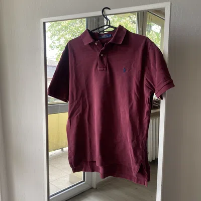 Pre-owned Polo Ralph Lauren X Vintage Ralph Laurent Polo T Shirt In Burgandy