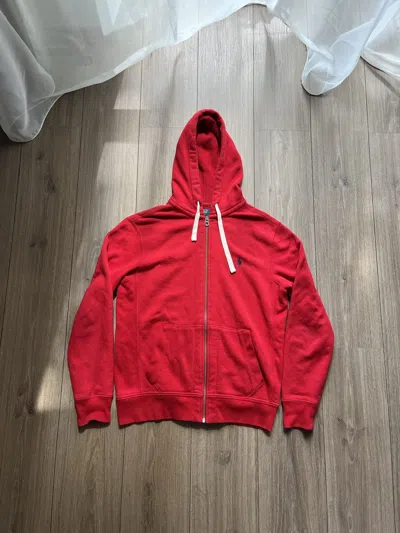 Pre-owned Polo Ralph Lauren X Vintage Stunning Polo Ralph Laurent Zip Up Hoodie Sweater 2yk In Red