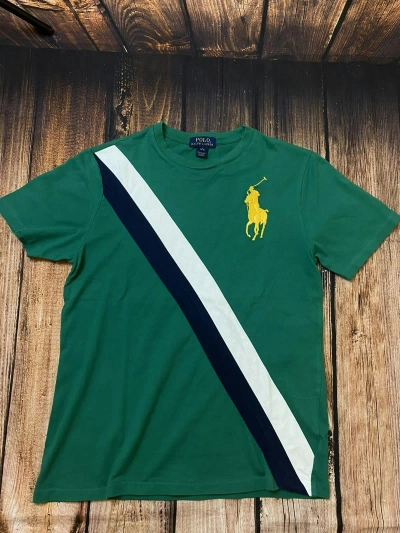 Pre-owned Polo Ralph Lauren X Vintage T-shirt Ralph Laurent 3 Y2k Big Logo In Green