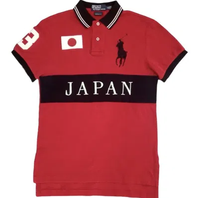 Pre-owned Polo Ralph Lauren X Vintage Vtg Polo Ralph Laurent Japan Polo Shirt Big Pony M In Red