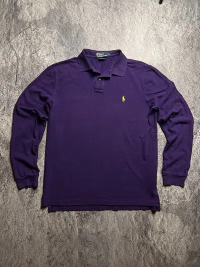 Pre-owned Polo Ralph Lauren X Vintage Y2k Polo By Ralph Laurent Blokecore Rugby Polo Tee In Purple