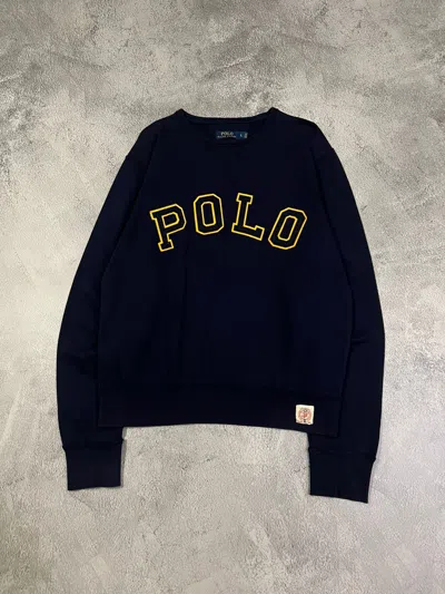 Pre-owned Polo Ralph Lauren X Vintage Y2k Polo By Ralph Laurent Designed Sweatshirt 00's In Navy