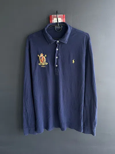 Pre-owned Polo Ralph Lauren X Vintage Y2k Polo Ralph Laurent 4 Rugby Jersey Japan In Blue