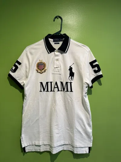 Pre-owned Polo Ralph Lauren X Vintage Y2k Polo Ralph Laurent Polo Shirt Miami 5 Chief Keef Polo In White