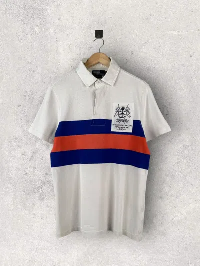 Pre-owned Polo Ralph Lauren X Vintage Y2k Polo Ralph Laurent Polo Shirt Ocean Patrol In White