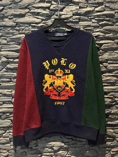 Pre-owned Polo Ralph Lauren X Vintage Y2k Polo Ralph Laurent Rugby 90's In Green Blue Red