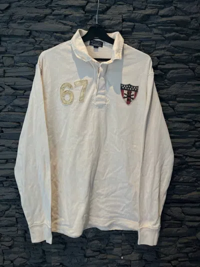 Pre-owned Polo Ralph Lauren X Vintage Y2k Polo Ralph Laurent Rugby 90's In White