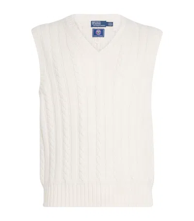 Polo Ralph Lauren X Wimbledon Cashmere-cotton-linen Sweater Vest In White