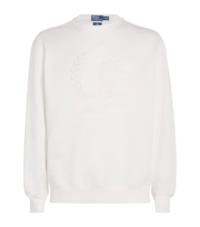 Polo Ralph Lauren X Wimbledon Cotton-blend Logo Sweatshirt In White