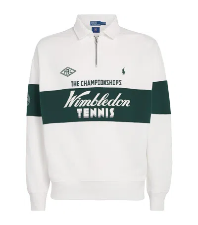 Polo Ralph Lauren X Wimbledon Cotton Quarter-zip Sweatshirt In White