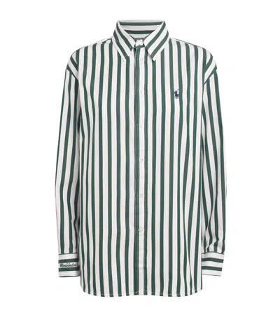 Polo Ralph Lauren X Wimbledon Cotton Stripe Shirt In Green