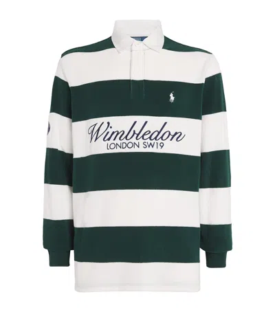 Polo Ralph Lauren X Wimbledon Fleece Rugby Shirt In Green