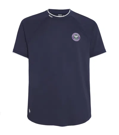 Polo Ralph Lauren X Wimbledon Jacquard Mesh T-shirt In Blue