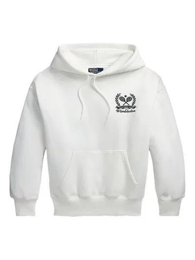 Polo Ralph Lauren X Wimbledon Logo-embroidered Hoodie In White