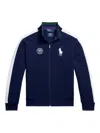 Polo Ralph Lauren X Wimbledon Panelled Full-zip Sweatshirt In Blue