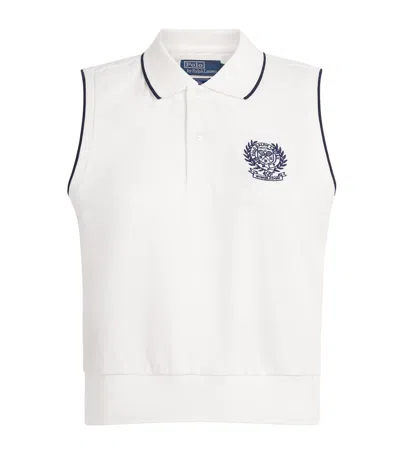 Polo Ralph Lauren X Wimbledon Sleeveless Polo Shirt In White