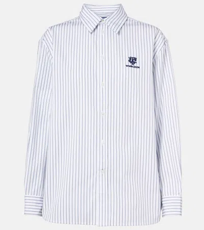 Polo Ralph Lauren X Wimbledon Striped Cotton Shirt In White
