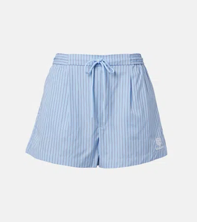 Polo Ralph Lauren X Wimbledon Striped Cotton Shorts In Blue
