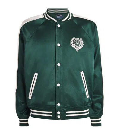 Polo Ralph Lauren X Wimbledon Varsity Bomber Jacket In Green