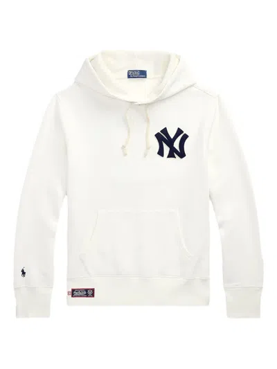 Polo Ralph Lauren X Yankees Fleece Hoodie In White