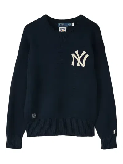 Polo Ralph Lauren X Yankees Logo Cotton Jumper In Blue